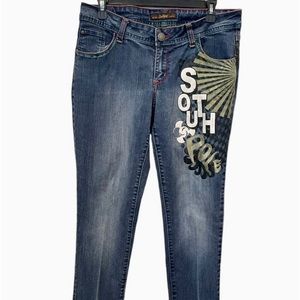 Southpole Womens Jeans Size 14 Straight Leg Streetwear Logo